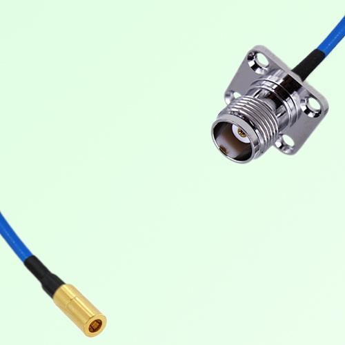 Semi-Flexible Jumper TNC Female 4 Hole Flange Mount 17.5x17.5mm to SSMB Female