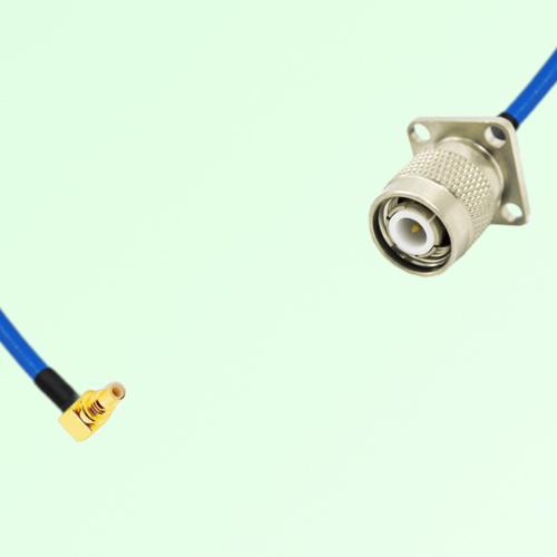 Semi-Flexible Jumper TNC Male 4 Hole 17.5x17.5mm to SSMC Male Right Angle Semi-Flexible Jumper TNC Male 4 Hole 17.5x17.5mm to SSMC Male Right Angle
