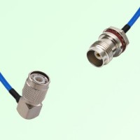 Semi-Flexible TNC Front Mount Bulkhead Female with O-Ring - TNC Male Right Angle Semi-Flexible TNC Front Mount Bulkhead Female with O-Ring - TNC Male Right Angle