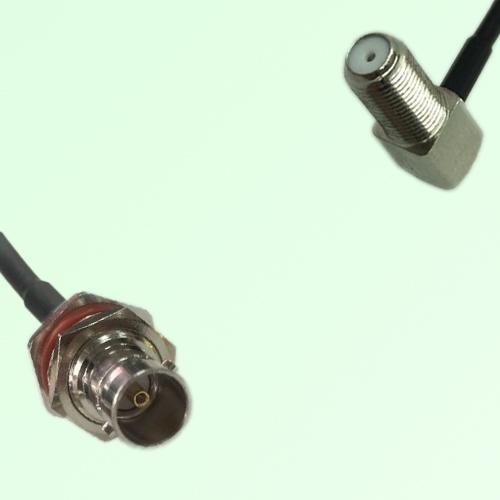 75ohm BNC Bulkhead Female to F Bulkhead Female R/A Coax Cable Assembly