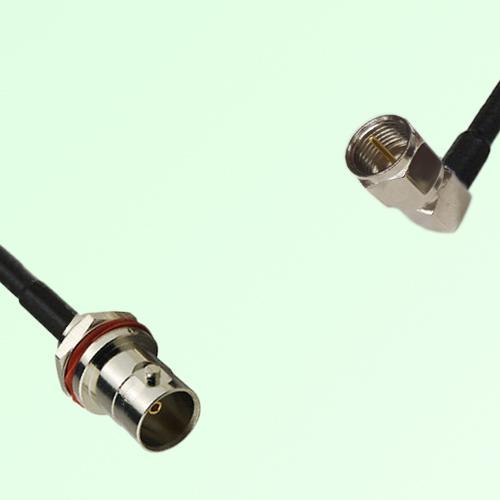 75ohm BNC Front Mount Bulkhead Female to F Male R/A Cable Assembly 75ohm BNC Front Mount Bulkhead Female to F Male R/A Cable Assembly