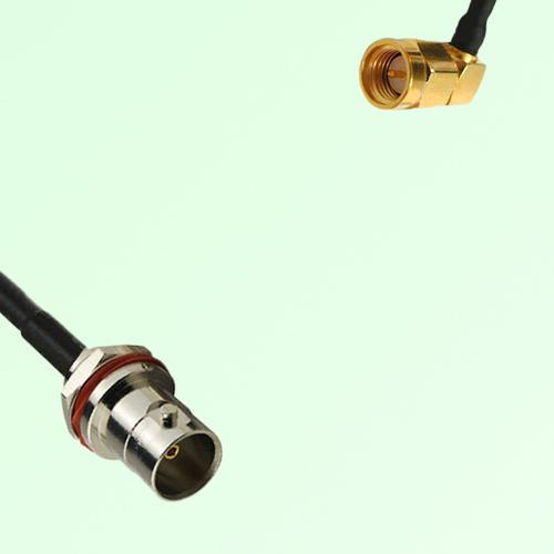 75ohm BNC Front Mount Bulkhead Female to SMA Male R/A Cable Assembly