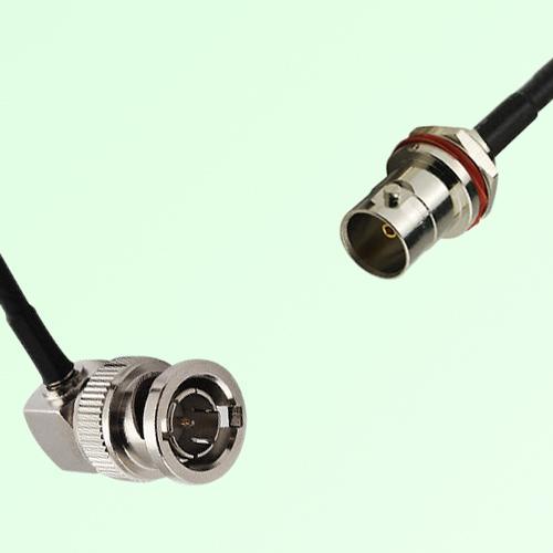 75ohm BNC Male R/A to BNC Front Mount Bulkhead Female Cable Assembly