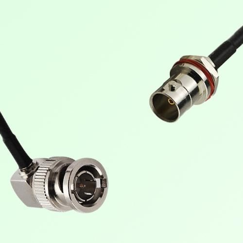 75ohm BNC Male R/A to BNC Front Mount Bulkhead Female Cable Assembly 75ohm BNC Male R/A to BNC Front Mount Bulkhead Female Cable Assembly