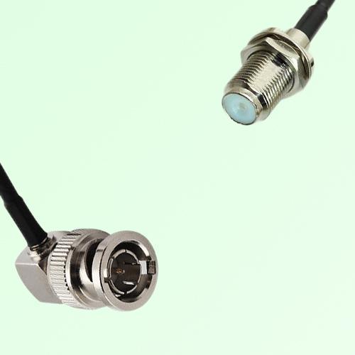 75ohm BNC Male Right Angle to F Bulkhead Female Coax Cable Assembly 75ohm BNC Male Right Angle to F Bulkhead Female Coax Cable Assembly