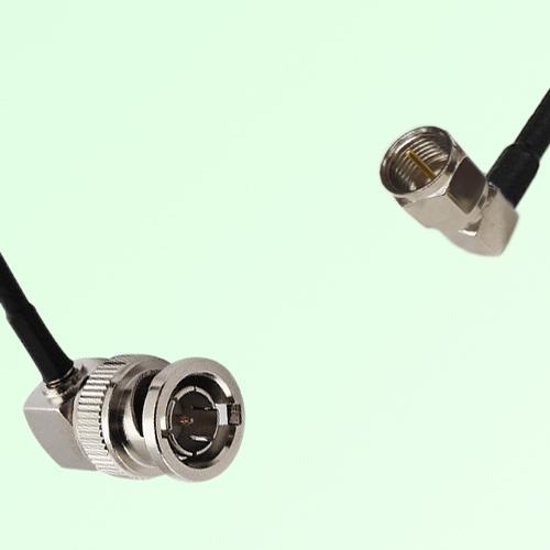 75ohm BNC Male Right Angle to F Male Right Angle Coax Cable Assembly 75ohm BNC Male Right Angle to F Male Right Angle Coax Cable Assembly
