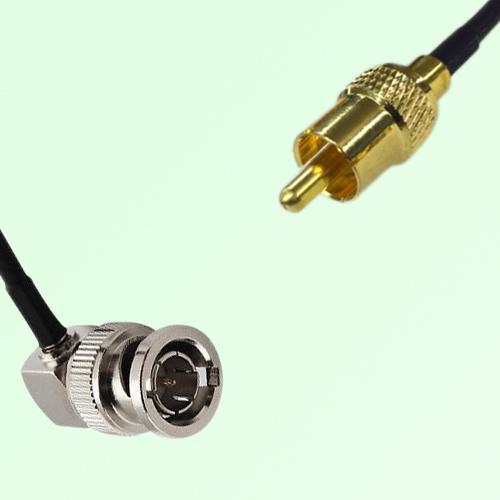 75ohm BNC Male Right Angle to RCA Male Coax Cable Assembly
