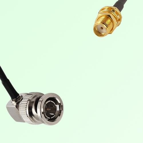 75ohm BNC Male Right Angle to SMA Bulkhead Female Coax Cable Assembly