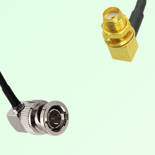 75ohm BNC Male R/A to SMA Bulkhead Female R/A Coax Cable Assembly