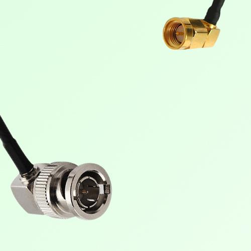 75ohm BNC Male Right Angle to SMA Male Right Angle Coax Cable Assembly