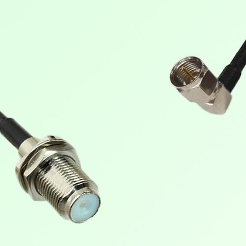 75ohm F Bulkhead Female to F Male Right Angle Coax Cable Assembly 75ohm F Bulkhead Female to F Male Right Angle Coax Cable Assembly