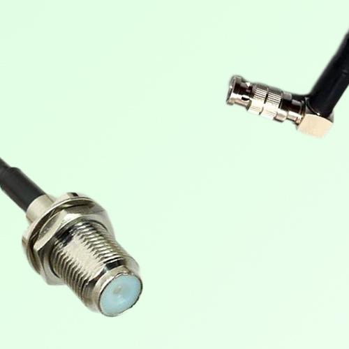 75ohm F Bulkhead Female to HD-BNC Male Right Angle Coax Cable Assembly