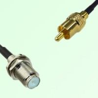 75ohm F Bulkhead Female to RCA Male Coax Cable Assembly