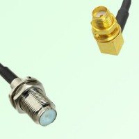 75ohm F Bulkhead Female to SMA Bulkhead Female R/A Coax Cable Assembly