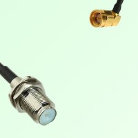 75ohm F Bulkhead Female to SMA Male Right Angle Coax Cable Assembly