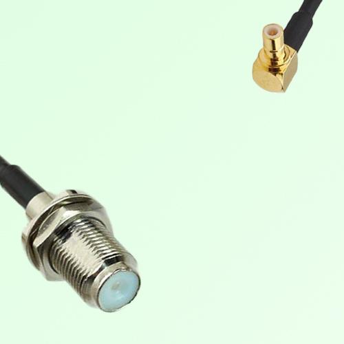 75ohm F Bulkhead Female to SMB Male Right Angle Coax Cable Assembly