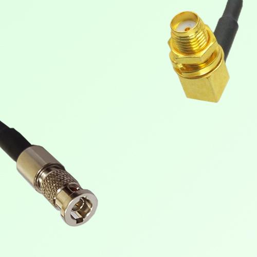 75ohm HD-BNC Male to SMA Bulkhead Female R/A Coax Cable Assembly