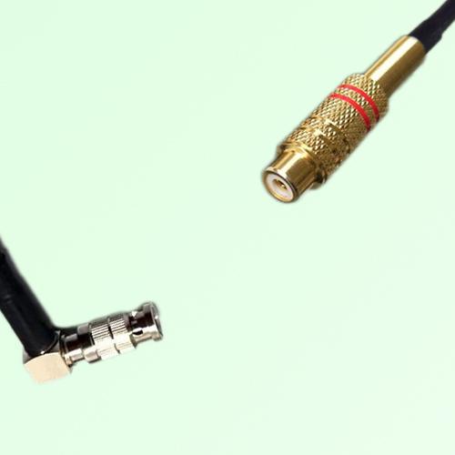 75ohm HD-BNC Male Right Angle to RCA Female Coax Cable Assembly 75ohm HD-BNC Male Right Angle to RCA Female Coax Cable Assembly