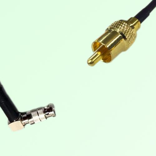 75ohm HD-BNC Male Right Angle to RCA Male Coax Cable Assembly 75ohm HD-BNC Male Right Angle to RCA Male Coax Cable Assembly