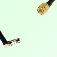 75ohm HD-BNC Male Right Angle to SMA Male Coax Cable Assembly
