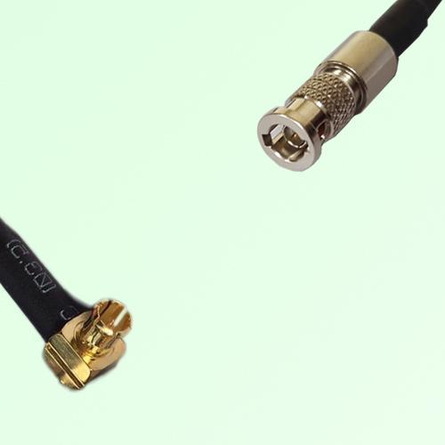 75ohm MCX Male Right Angle to HD-BNC Male Coax Cable Assembly 75ohm MCX Male Right Angle to HD-BNC Male Coax Cable Assembly