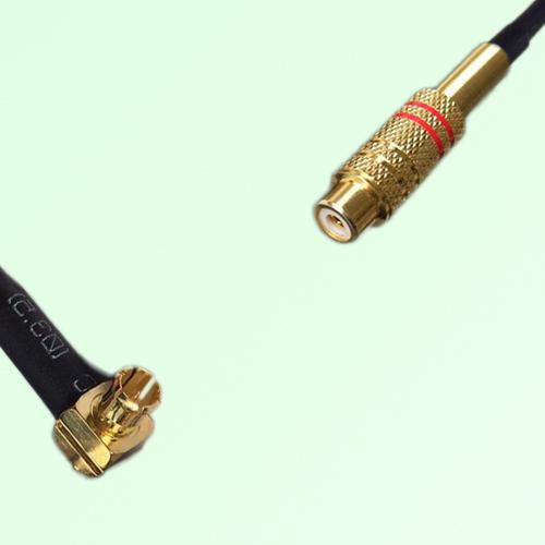 75ohm MCX Male Right Angle to RCA Female Coax Cable Assembly 75ohm MCX Male Right Angle to RCA Female Coax Cable Assembly