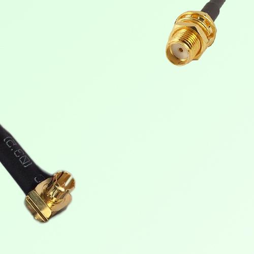 75ohm MCX Male Right Angle to SMA Bulkhead Female Coax Cable Assembly 75ohm MCX Male Right Angle to SMA Bulkhead Female Coax Cable Assembly
