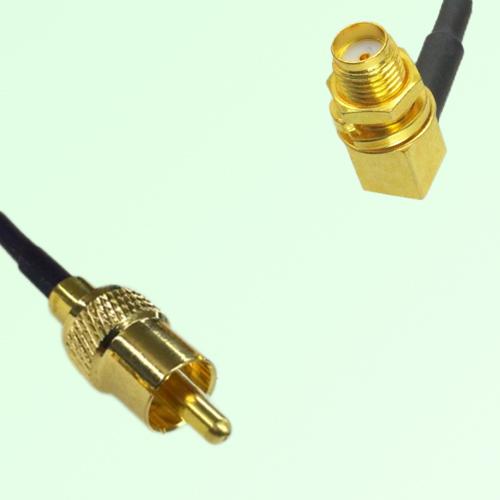 75ohm RCA Male to SMA Bulkhead Female Right Angle Coax Cable Assembly 75ohm RCA Male to SMA Bulkhead Female Right Angle Coax Cable Assembly