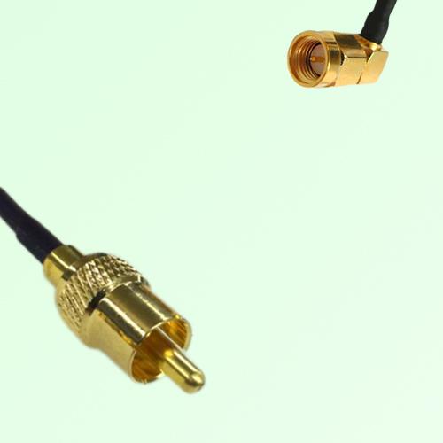75ohm RCA Male to SMA Male Right Angle Coax Cable Assembly