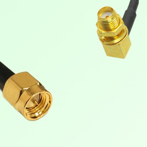 75ohm SMA Male to SMA Bulkhead Female Right Angle Coax Cable Assembly 75ohm SMA Male to SMA Bulkhead Female Right Angle Coax Cable Assembly