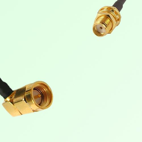 75ohm SMA Male Right Angle to SMA Bulkhead Female Coax Cable Assembly