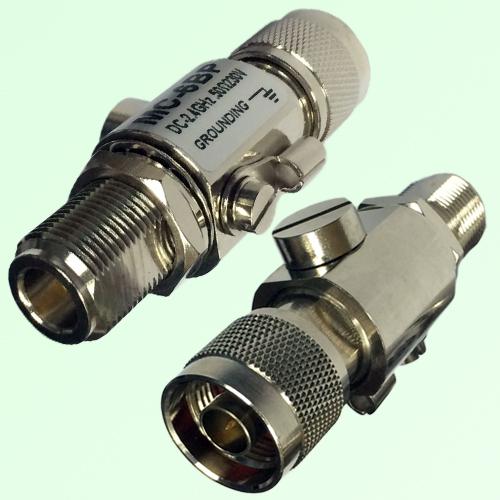 Lightning Surge Arrestor N Bulkhead Female to N Male Plug DC-3GHz 230V Lightning Surge Arrestor N Bulkhead Female to N Male Plug DC-3GHz 230V