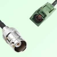 FAKRA SMB N 6019 pastel green Female Jack to BNC Female Jack Cable