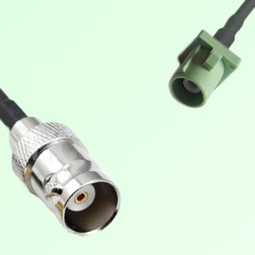 FAKRA SMB N 6019 pastel green Male Plug to BNC Female Jack Cable