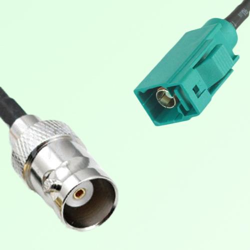 FAKRA SMB Z 5021 Water Blue Female Jack to BNC Female Jack Cable