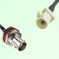 FAKRA SMB B 9001 white Male Plug to BNC Bulkhead Female Jack Cable FAKRA SMB B 9001 white Male Plug to BNC Bulkhead Female Jack Cable