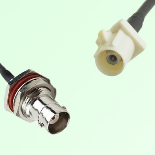 FAKRA SMB B 9001 white Male Plug to BNC Bulkhead Female Jack Cable FAKRA SMB B 9001 white Male Plug to BNC Bulkhead Female Jack Cable