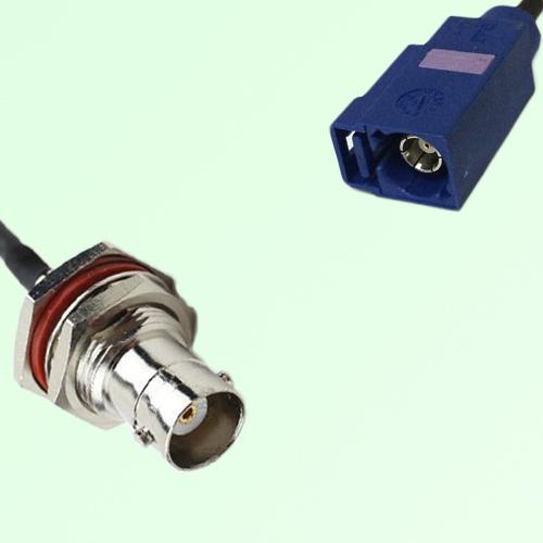 FAKRA SMB C 5005 blue Female Jack to BNC Bulkhead Female Jack Cable