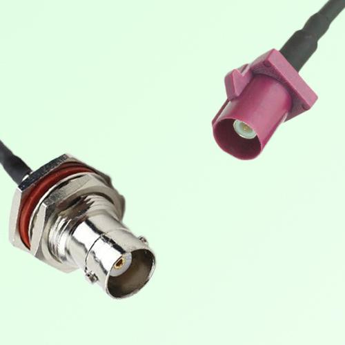 FAKRA SMB D 4004 bordeaux Male Plug to BNC Bulkhead Female Jack Cable FAKRA SMB D 4004 bordeaux Male Plug to BNC Bulkhead Female Jack Cable