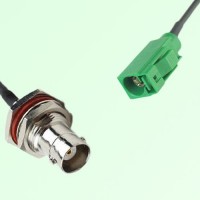 FAKRA SMB E 6002 green Female Jack to BNC Bulkhead Female Jack Cable