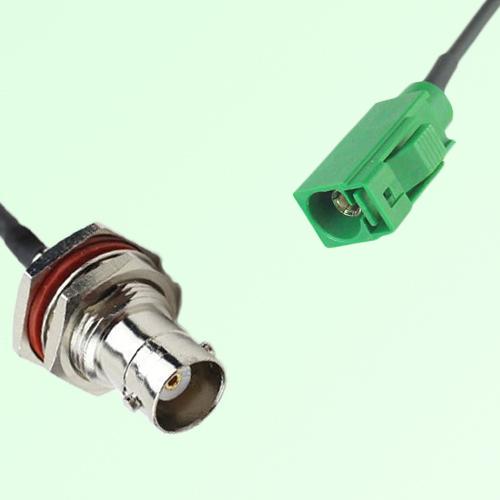 FAKRA SMB E 6002 green Female Jack to BNC Bulkhead Female Jack Cable