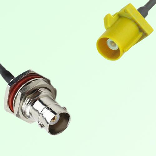 FAKRA SMB K 1027 Curry Male Plug to BNC Bulkhead Female Jack Cable FAKRA SMB K 1027 Curry Male Plug to BNC Bulkhead Female Jack Cable