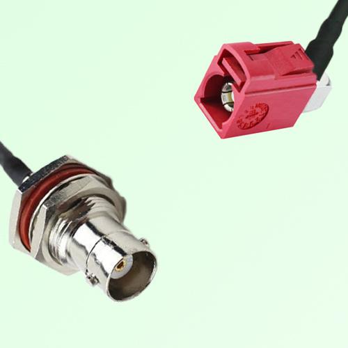 FAKRA SMB L 3002 carmin red Female RA to BNC Bulkhead Female Cable FAKRA SMB L 3002 carmin red Female RA to BNC Bulkhead Female Cable