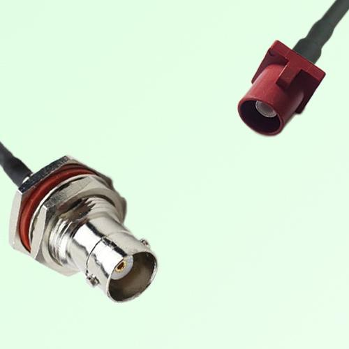 FAKRA SMB L 3002 carmin red Male Plug to BNC Bulkhead Female Cable FAKRA SMB L 3002 carmin red Male Plug to BNC Bulkhead Female Cable