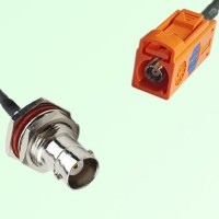 FAKRA SMB M 2003 pastel orange Female to BNC Bulkhead Female Cable FAKRA SMB M 2003 pastel orange Female to BNC Bulkhead Female Cable