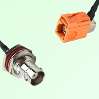 FAKRA SMB M 2003 pastel orange Female RA to BNC Bulkhead Female Cable FAKRA SMB M 2003 pastel orange Female RA to BNC Bulkhead Female Cable