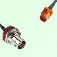 FAKRA SMB M 2003 pastel orange Male Plug to BNC Bulkhead Female Cable FAKRA SMB M 2003 pastel orange Male Plug to BNC Bulkhead Female Cable