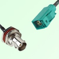 FAKRA SMB Z 5021 Water Blue Female Jack to BNC Bulkhead Female Cable