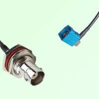 FAKRA SMB Z 5021 Water Blue Female RA to BNC Bulkhead Female Cable