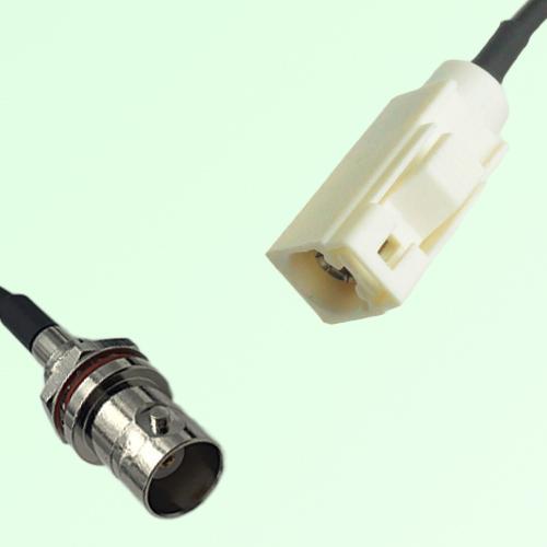 FAKRA SMB B 9001 white Female to BNC Front Mount Bulkhead Female Cable FAKRA SMB B 9001 white Female to BNC Front Mount Bulkhead Female Cable